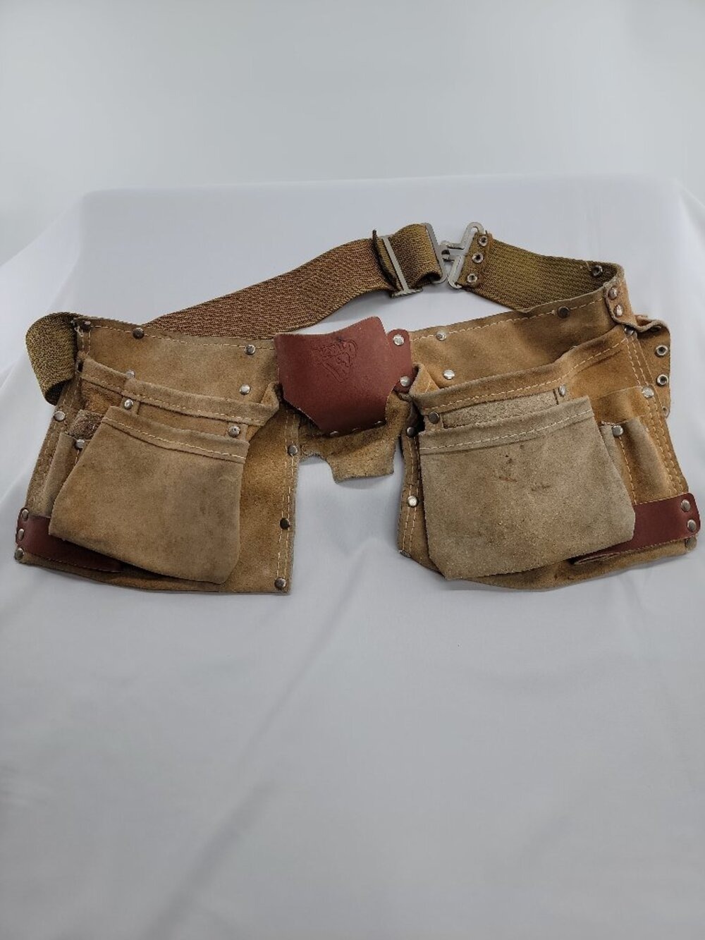 Buffalo Suede Leather Tool Belt Carpenter Electrician Pouch Rig Work Belt - Picture 2 of 7
